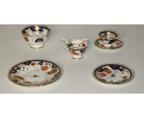 An attractive Shelley china 34 piece Tea Service, decorated in royal blue and gilt, with various flowers, Design No. A8524. (