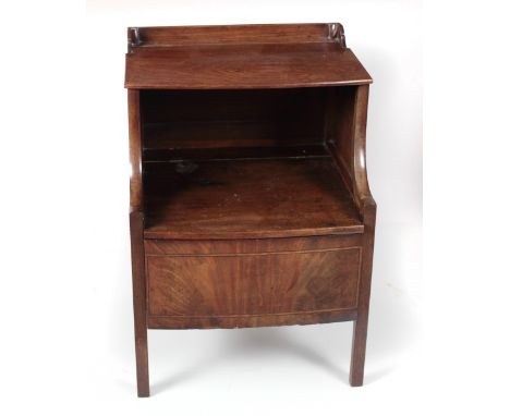 An early 19th Century inlaid mahogany Bedside Commode, converted. (1)