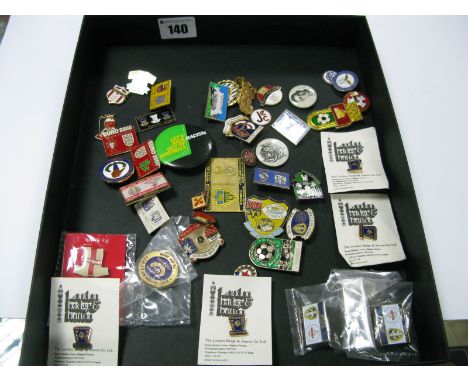 C. Walker Aston Villa, tin stick pin badge, Lossiemouth, Leeds in Rome, Ashley Linfield, Russian and other enamel badges, (so