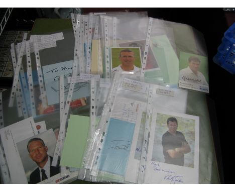 Golf, Cricket, Darts and Other Sporting Autographs - Nick Faldo x 2, Paul Lawrie x 2, John Wilkinson, Freddie Trueman x 2, Ia