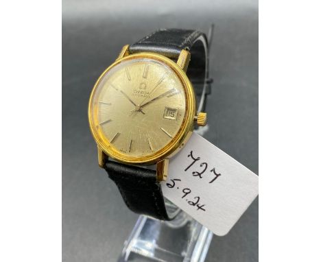 A gents Omega Automatic wrist watch with seconds sweep and date aperture