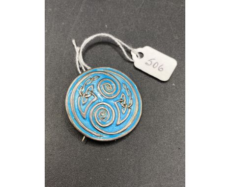 A IONA silver and enamel brooch 12.5 gms