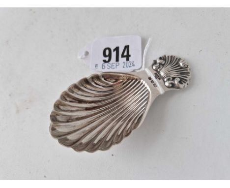 A caddy spoon with shell decoration, London by AC &amp; S