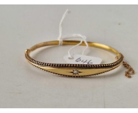 A VICTORIAN DIAMOND BANGLE, 15ct, 8 g