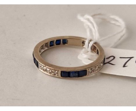 A sapphire &amp; diamond 18ct full eternity ring size M