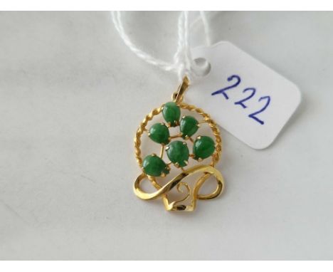 A jade pendant 14ct gold 1.2 gms