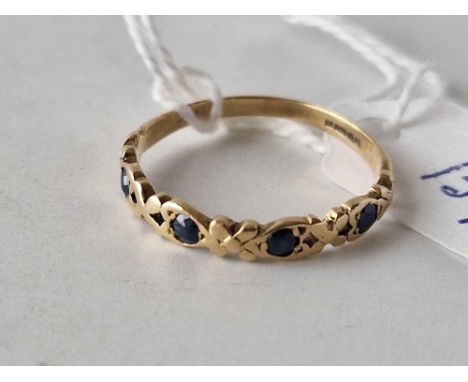 A four stone sapphire ring 9ct size Q 1.4 gms