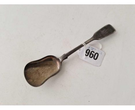 A Victorian long handled caddy spoon, London 1852 by EE