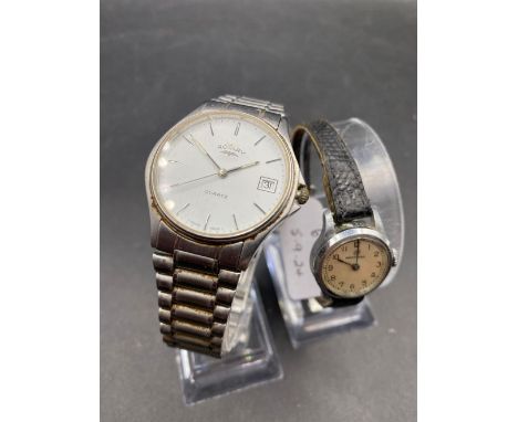 A gents Rotary wrist watch with seconds sweep and date aperture, together with a ladies Ingersoll
