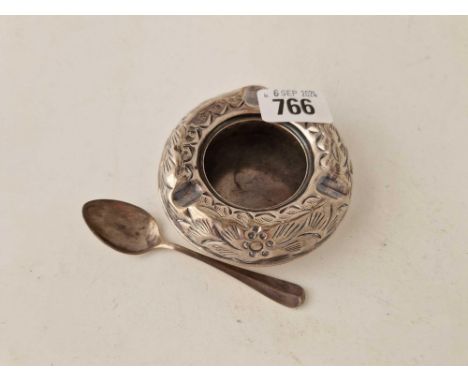 Eastern White Metal Ashtray and Coffee Spoon 95g