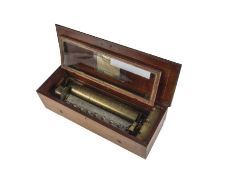 A musical box, lever-wind, by Lecoultre Freres No. 36044, playing six operatic and other airs, with tune-sheet and (faded) in
