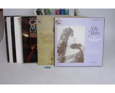 Operatic LPs, Melba London Recordings 1904-1926 (RLS719, 5 records); Patti (RLS711, 2 records); Callas Medea (Columbia 33CX16