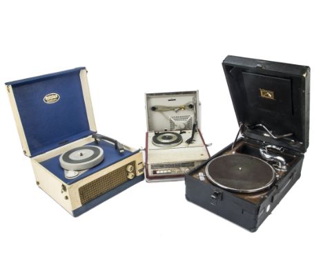 Record players, a portable National record player/tuner with detachable speaker model SG-780 3 -band, Dansette Junior DeLuxe 
