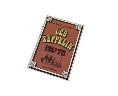 Led Zeppelin / Programme / Ticket, Programme for Earls Court 1975 together with a ticket for Earls Court - May 23rd 1975. Lig
