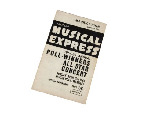 NME Poll-Winners programme 1965, 1964-65 Poll winners all-star concert programme Sunday April 11th 1965, Empire Pool Wembley 