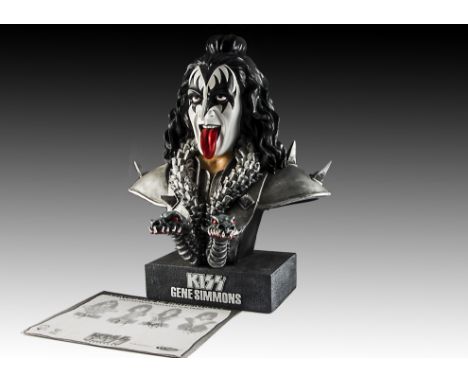 Kiss / Gene Simmons, Limited Edition Bust of Gene Simmons on plinth - approx 50cm tall by 44cm width at shoulders - with Cert