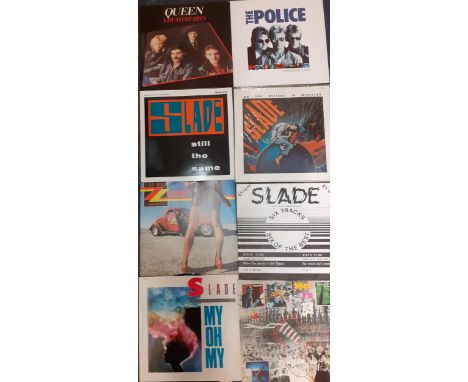 A quantity of soft and heavy rock LP's and single 45rpm records to include The Police, Queen, 10CC, ZZ Top, The Rolling Stone