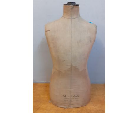 An early 20th Century French Stockman Paris 5100 mannequin/dressmaker's dummy, no stand, 62cmHigh in photograph. Location:BWR