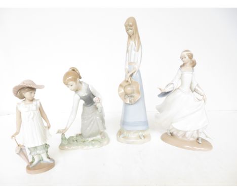 2x Lladro figure, 1 Nao &amp; 1 Spanish figure A/F