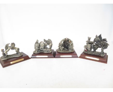 4x Myth &amp; magic figures on plinths 