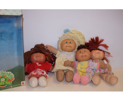 4x Cabbage patch kids, 1 with box 
