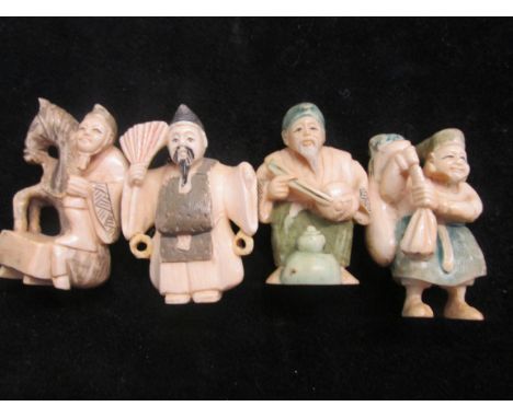 4 Oriental netsuke models