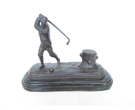 Golfing inkwell 