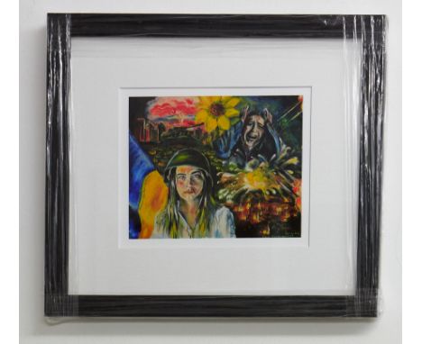 Diana Masynzova, Ukraine - Kyiv &Warsaw. Giclee print titled 'Portrait of aid worker, Arina Piskovskya'. From Kiev and now li