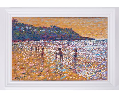 Paul Stephens (b1957-) 'Carbis Bay, Cornwall, Dappled Light', signed oil on panel, 39cm x 59cm, framed. Paul Stephens has exh