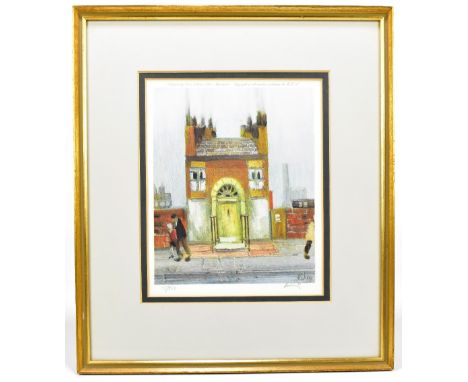 HAROLD RILEY (born 1934); limited edition colour print, 'The Yellow Door', 55/550, signed, 26 x 21cm, with The Unicorn Galler