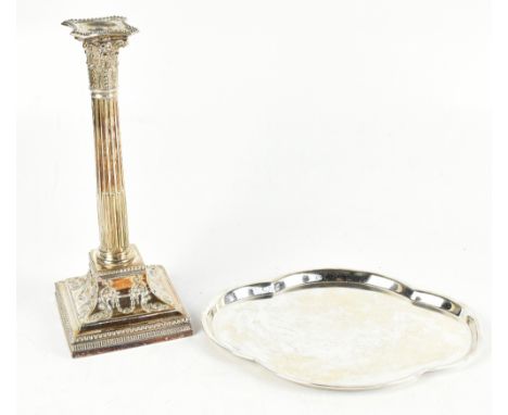 HENRY CLIFFORD DAVIS; a George V hallmarked silver quadraform shaped dressing table tray, Birmingham 1929, together with a ha