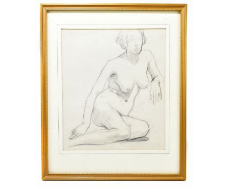 IN THE MANNER ADOLPHE VALETTE; pencil study, female nude, unsigned, inscribed verso, 25 x 21cm, framed and glazed.PROVENANCE: