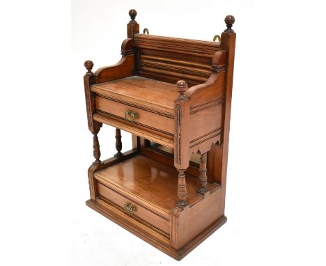 An Edwardian wall shelf with two drawers and mirror back, formerly from a dressing table.&nbsp;