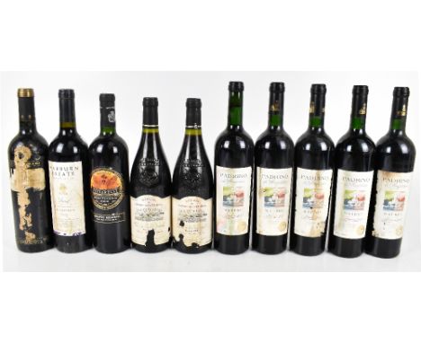 MIXED WORLD; twelve mixed bottles of red wine including one bottle Domaine Du Grand Montmirail Recolte, 1997, 750ml, etc (12)