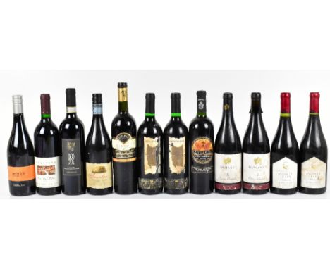 MIXED WORLD; twelve mixed bottles of red wine including one bottle of Borsao Mitico Garnacha, 2011, 750ml, 14%, etc (12).PLEA