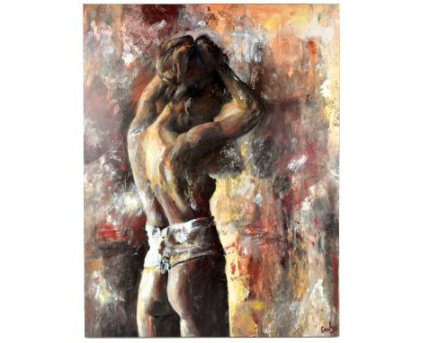 ENCHA; mixed media, study of female nude, signed, 89 x 70cm, unframed.Additional InformationCondition is generally good. Ther