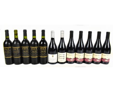 FRANCE; twelve bottles of mixed red wine including five bottles Corney & Barrow, house red, Vin de Table Rouge, 75cl, 12.5%, 