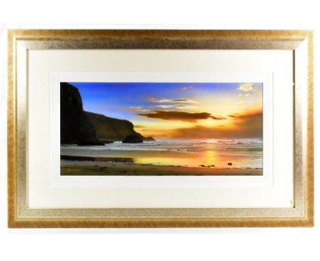 STEVEN TOWNSEND (born 1955); watercolour, 'Jesus the Creator', signed and titled lower left, 27.5 x 60.5cm, framed and glazed