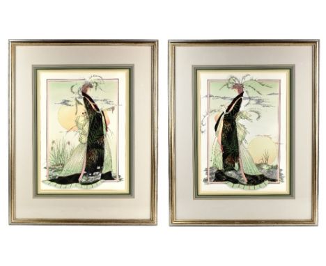 J C GRAHAM ILLINGWORTH (born 1953); a pair of watercolours, 'Frond' and 'The Setting Sun', each signed and titled, 50 x 37cm,
