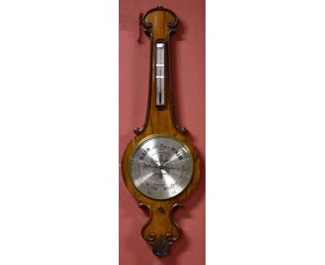 1893 French Wall Clock Triple Function Barometer and Thermometer