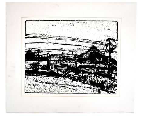 STANLEY DOBBIN (1932-2021); artist proof woodcut, “Clay Tips Pen Gale”, signed and titled in pencil, 48cm x 58cm, unframed. (