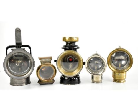 LUCAS; a Kingzone lamp, and three further bicycle lamps and a British Rail lamp 'The Premier Lamp' (5).
