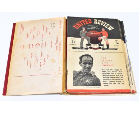 FOOTBALL, MANCHESTER UNITED; a quantity of programmes for the 1948/49 season comprising eighteen United Reviews and several o