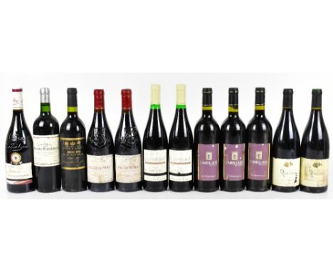 FRANCE; twelve mixed bottles of red wine including two bottles of Vacqueyras Cuvee Speciale, 1999, 750ml, 13.55, (12).PLEASE 