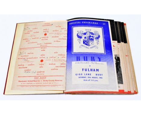FOOTBALL, MANCHESTER UNITED; a quantity of programmes for the 1955/56 season comprising sixteen United Reviews, also programm