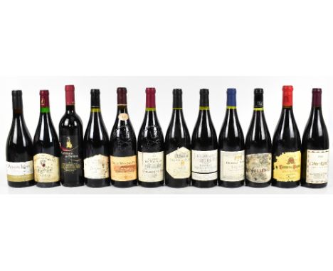 FRANCE; twelve mixed bottles of red wine including one bottles of Vieux Mas Des Papes Châteauneuf-du-Pape, 2003, 750ml, 14.5%