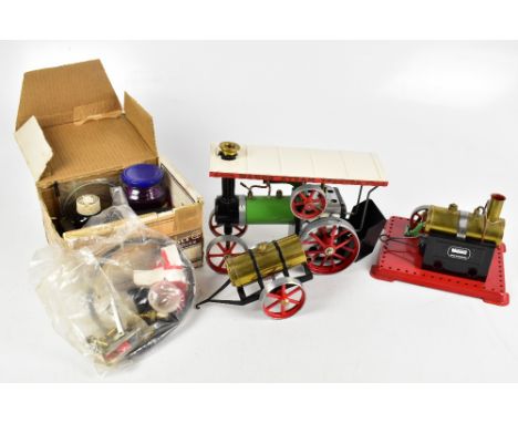 MAMOD; a collection of steam engines and accessories including T.E.1A, S.E.1 stationary steam engine, contained in three boxe