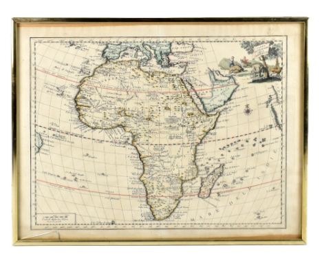 GIANBATTISTA ALBRIZZI; a circa 1740 map of Africa, 'Carta Generale Dell' Africa', 33 x 42.5cm, framed and glazed.Additional I