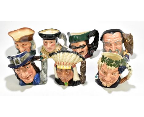 ROYAL DOULTON; seven large sized character jugs including 'Gulliver', 'North American Indian', 'Sir Thomas More', etc (7).Add