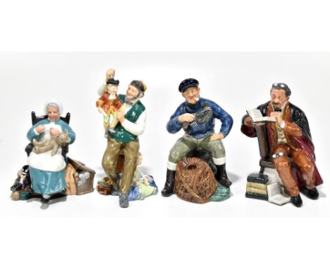 ROYAL DOULTON; four figures comprising HN2253 'The Puppet Maker', HN2221 'Nanny', HN2317 'The Lobster Man', and HN2281 'The P